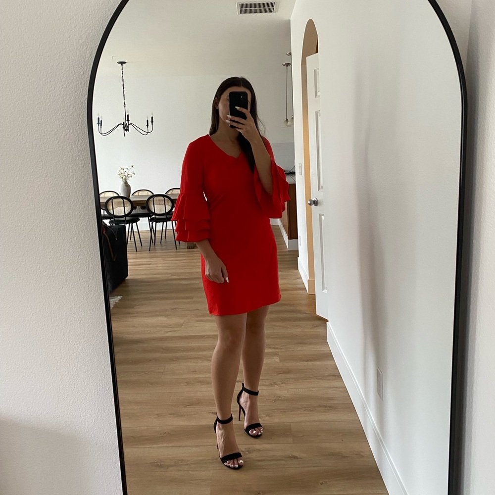 By Julie Brown red dress